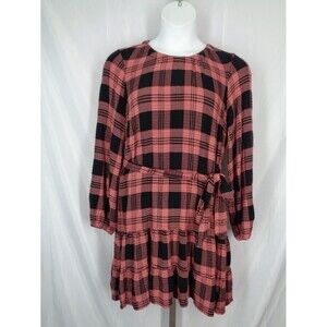 Cloth & Stone Anthropologie Daia Plaid Mini Dress Size Large New